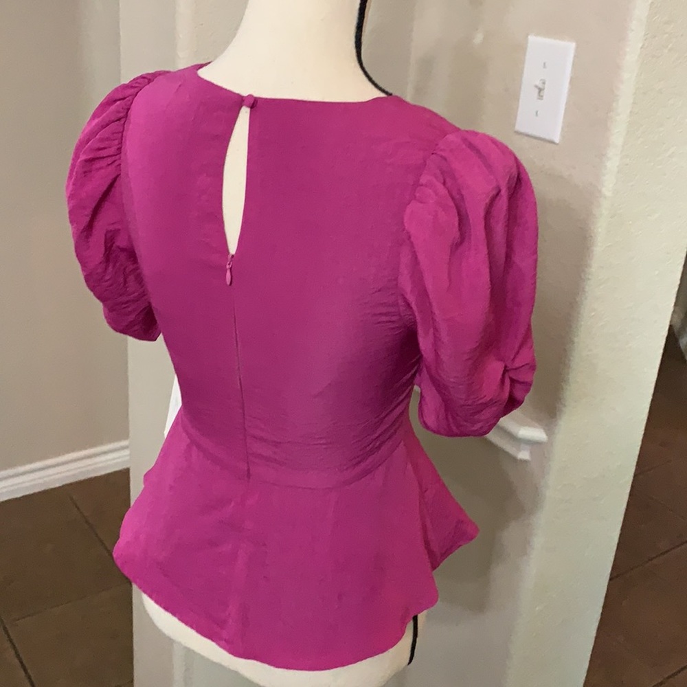 Dee Elly purple peplum top Size S - Picture 10 of 16